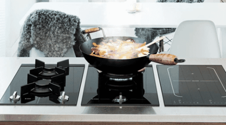 ASKO Domino Cuisson 2 Feux Wok Gaz Induction